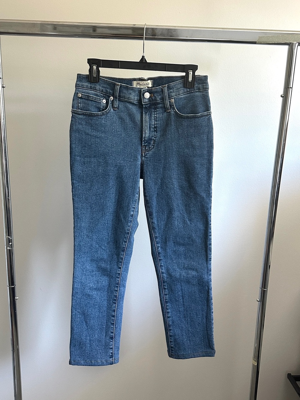 Madewell Mid-Rise Perfect Vintage Jean Straight Crop Medium Wash Sz 26